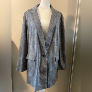 Primark Women’s Grey/Black Hounds tooth Blazer - Size 14